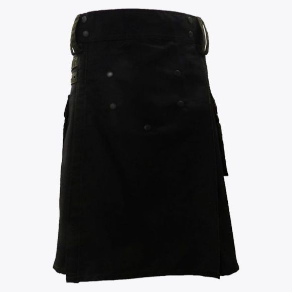 Deluxe Modern Kilt Olive Green Straps Style with Olive Green Cargo Pockets