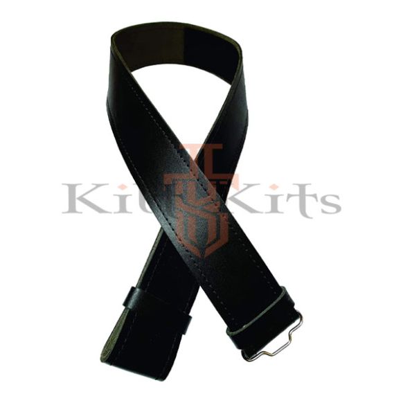 Black Plain Leather Belt