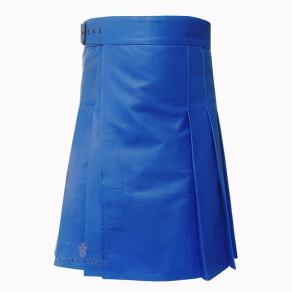 Blue Leather Kilt front