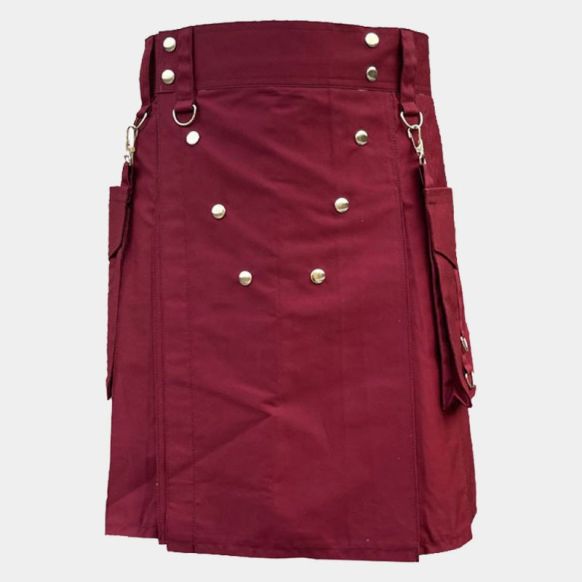 Burgundy Colour Utility Kilt