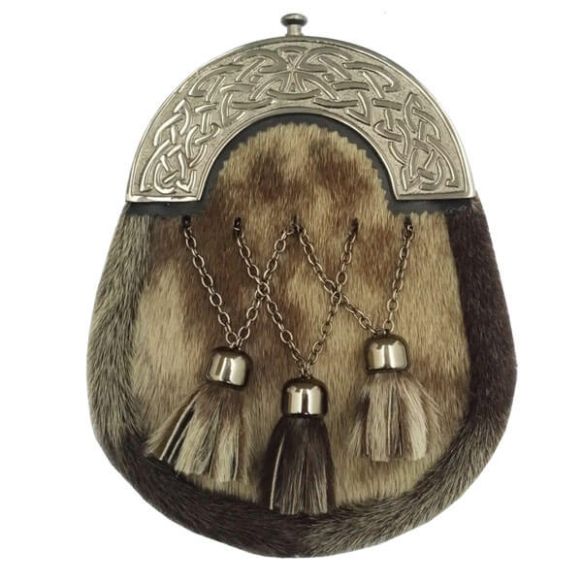 Celtic Cantle Antique Formal Seal Skin Sporran