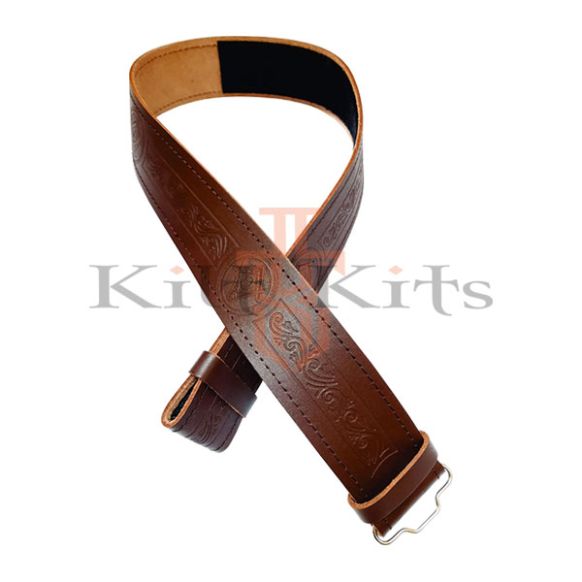 Masonic Brown Leather Kilt Belt