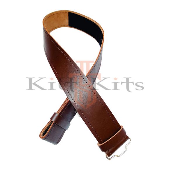 Plain Brown Leather Kilt Belt