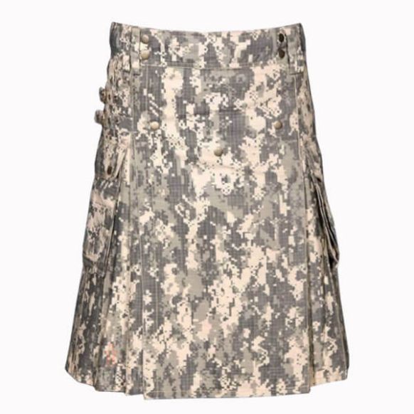 Tactical Digital Camo Utility Kilt Front