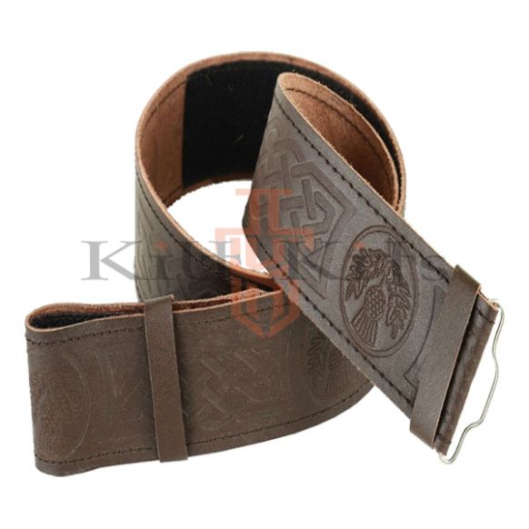 Thistle Brown Leather Kilt Belt