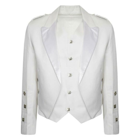 Prince Charlie Stylish Kilt Jacket White