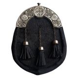 Antique Finished Black Calfskin Full Dress Sporran