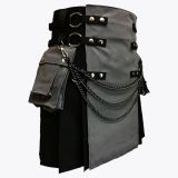 Modern Black Gray Utility Kilt