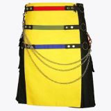Black And Yellow  Utility Kilt