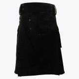 Deluxe Modern Kilt Olive Green Straps Style with Olive Green Cargo Pockets