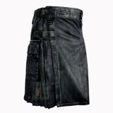 Mens Black Leather Kilt
