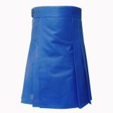 Blue Leather Kilt Mens