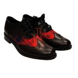  Tartan Ghillie Brogue Shoes Black