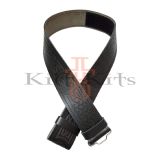Rampant Lion Black Leather Kilt Belt