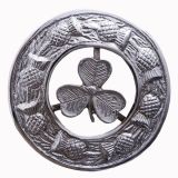 Shamrock Brooch With Thistle Ring
