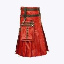 Black And Red Gothic Hybrid Kilt with Pockets