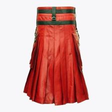 Black And Red Gothic Hybrid Kilt with Pockets