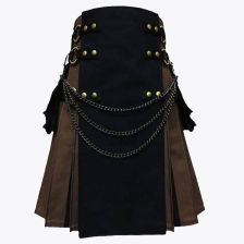 Black and Brown Fashion Hybrid Utility Kilt