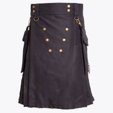 Black Deluxe Modern Utility Kilt