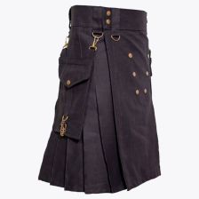 Black Deluxe Modern Utility Kilt