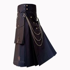 Black Fashion Kilt for Men Modren Kilt