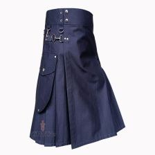 Black Fashion Utility Kilt