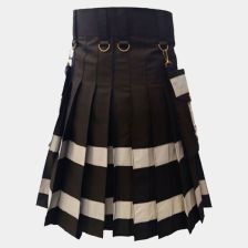 style Utility Black Kilt For Men 