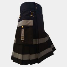 style Utility Black Kilt For Men 