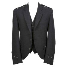Black Wool Argyll Kilt Jacket