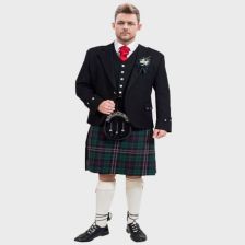 Scottish Black Argyll Jacket Kilt Outfit Package