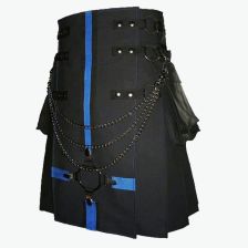 Black Cargo Utility Kilt