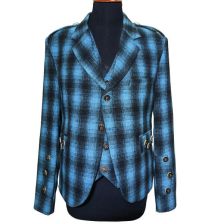 Blue Argyll Kilt Jacket With Waistcoat