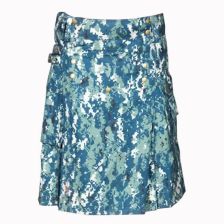 Blue Digital Camo Tactical Kilt Front