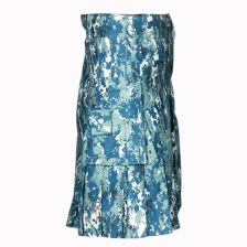 Blue Digital Camo Tactical Kilt Front