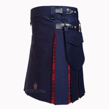 Blue Hybrid Kilt with Cargo Pockets