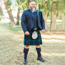 Blue Argyll Jacket with Black Watch Kilt Outfit Package For Men