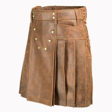 Brown Vintage Leather Kilt