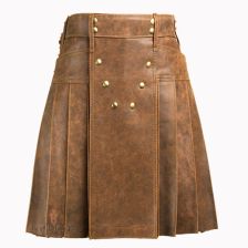Brown Vintage Leather Kilt