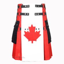 Canadian Flag Cotton Hybrid Utility Kilt Front