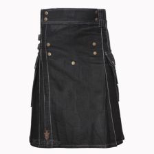 Cantras Black Utility Kilt Front