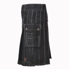 Cantras Black Utility Kilt Front