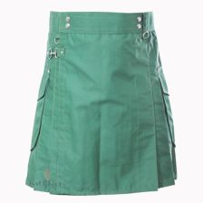 Cargo Pocket Green Utility Kilt Front