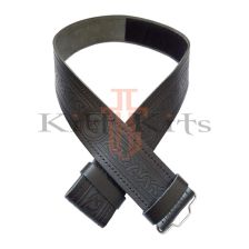 Celtic Black Leather Belt