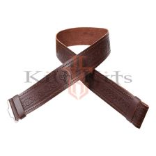 Celtic Brown Leather Kilt Belt