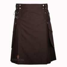 Chocolate Brown Utility KIlt Side