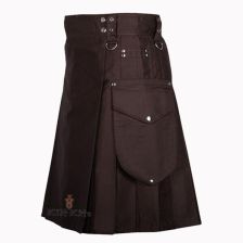 Chocolate Brown Utility KIlt Side