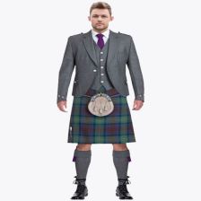 Scottish Light Grey Argyll Jacket kilt Outfit Package