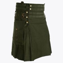Custom Deluxe Olive Green Modern Utility Kilt