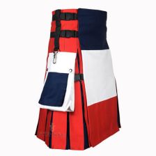French Patriot Cotton Hybrid Utility Kilt Front
