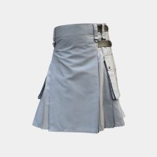 Grey Utility Kilt with Pockets